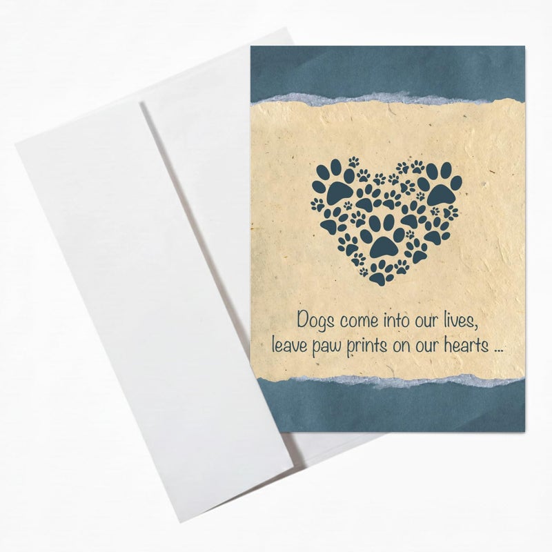 Dog Speak Pet Sympathy Card - "Dogs Come Into Our Lives, Leave Paw Prints on Our Hearts" - Thoughtful Loss of Pet Card with Envelope from a Beloved Companion, 4.75" x 6.75" - Image 3